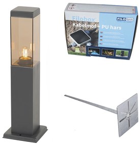 Lampa de exterior modern gri inchis cu fum 45 cm - Malios