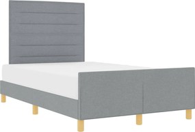 vidaXL Cadru de pat cu headboard Gri deschis 120 x 200 cm țesătură