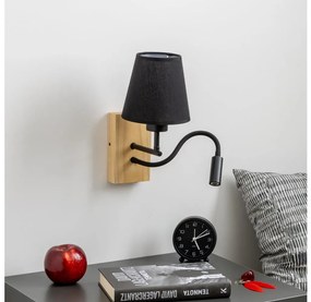 Lampă LED de perete Brilagi NUBILA WOOD 1xE27/25W/230V + LED/3W stejar/negru