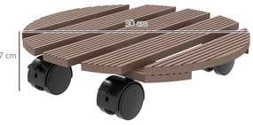 Outsunny Lot de 4 suporturi rotunde Ø30 cm pentru plante - suport pentru ghivece cu roți, interior și exterior | Aosom Romania