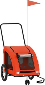 vidaXL Remorcă de bicicletă animale companie, portocaliu, oxford/fier