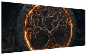 Tablou – Arborele vieții în lavă I. (120x50 cm)