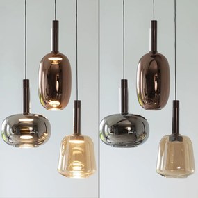 Lustra cu 3 pendule LED, inaltime reglabila, sticla, multicolor, IRIDES