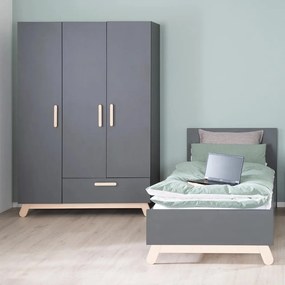 Pat pentru copii negru 90x200 cm Jara – Roba