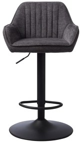 Scaun de bar gri închis cu înălțime ajustabilă Nolan – Unique Furniture