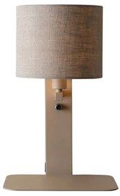 Aplica cu raft, port USB si abajur textil in deschis Florence