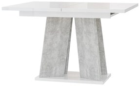 Masă de sufragerie Mulnu (alb lucios + piatră) (pentru 4 până la 6 persoane). 1055227