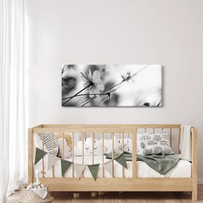 Tablou - Flori alb-negru (120x50 cm)