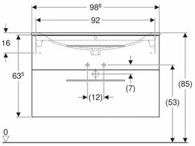 Set dulap suspendat si lavoar Geberit Selnova nuc 2 sertare 100 cm