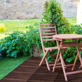 Pardoseala din lemn - 6 lamele - 30 x 30 cm - maro inchis - 6 buc pachet