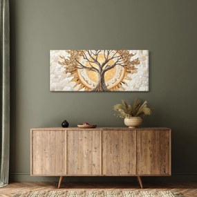 Tablou – Arborele vieții auriu în mozaic (120x50 cm)
