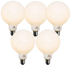 Set de 5 becuri LED E27 reglabile Opal G125 5W 450 lm 2700K