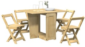 vidaXL Set mobilier tip fluture Corona, pliabil 5 piese maro lemn pin