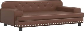 vidaXL Canapea pentru copii, maro, 90x53x30 cm, piele ecologică