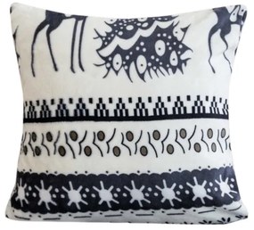 Husa din microplus pentru perna WINTER DEER 45x45 cm, gri