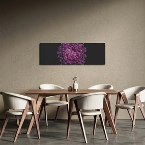 Tablou cu floare violetă (cu ceas) (90x30 cm)
