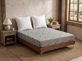 Cearsaf din microfibra BOTANIC FIELD gri 180x200 cm