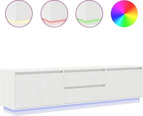 vidaXL Dulap TV cu lumini LED alb 193,5x41x50 cm