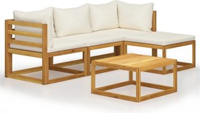 vidaXL Set mobilier de grădină cu perne, 5 piese, lemn masiv de acacia