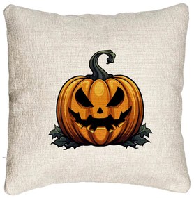 Perna Decorativa Canapea cu motiv Dovleac de Halloween 1, 40x40 cm, Cu fermoar