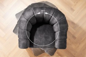 Fotoliu pivotant design elegant Babylon, gri inchis