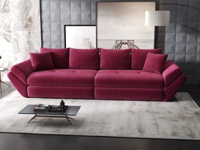 Canapea extensibilă dumonde cu ladă de depozitare si sezut confortabil din spuma high-density, Loana Zoom Rosu 300x100 cm