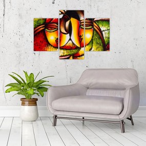Tablou - Pictură în ulei, chipuri abstracte (90x60 cm)