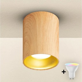 Brilagi - Spot LED RGBW dimabil TRINE 1xGU10/6W/230V decor stejar