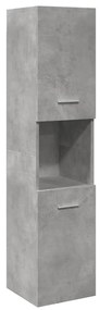 vidaXL Dulap suspendat de baie, gri beton, 30x30x130 cm lemn prelucrat