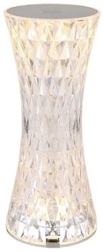 Lampa de masa cu baterii, plastic transparent cu efect de cristal Gixi transparent 8cm