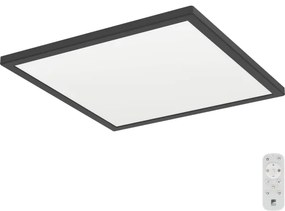 Plafonieră LED dimabilă de exterior Eglo 901456 ROVITO-R 17,6W/230V 39x39cm IP44 negru + telecomandă