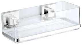 WENKO 22692100 - Poliță VACUUM-LOC QUADRO ED, 25,5 x 14 cm, argintiu/transparent