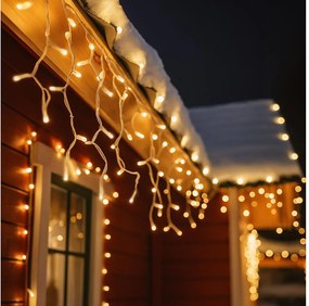 BRILAGI - Ghirlandă de Crăciun LED pentru exterior, 360 LED-uri, 8 funcții, 14 m, IP44, alb cald, model țurțuri