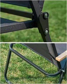 Scaun pliabil pentru drumeții cu capacitate de 130 kg - negru