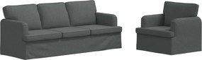 vidaXL Set de canapea 2 pcs Gri închis 144 x 80 x 85 cm țesătură