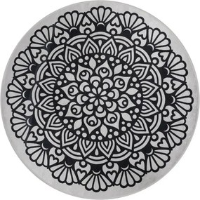 Covoras baie KOZZY, 140x140 cm, forma rotunda, poliester, negru