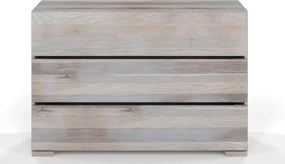 Comodă lemn masiv TerraCraft Stejar 3 Sertare, 120 × 45 × 81 cm - Bleached oil