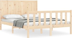 vidaXL Cadru de pat fără saltea, 140x190 cm, lemn masiv de pin