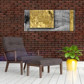 Tablou - Pătrate de aur N⁰2 (120x50 cm)