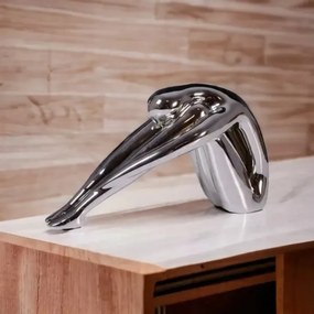 Decorațiune de masă din rășină cu finisaj crom lucios, 31x21x17 cm