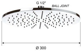 Cap de duș alb din alamă ø 30 cm – Sapho