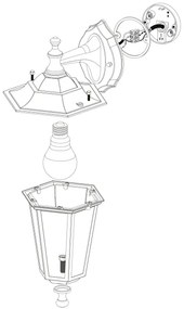 EGLO 22467 - Corp de iluminat perete exterior LATERNA 4 1xE27/60W