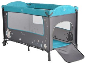 Patut pliant transformabil in tarc copii NOVOKIDS™ Sleepy NEST, 60X120 cm, 2 Niveluri, Masa infasat, Jucarie Carusel cu jucarii din plus, Fermoar
