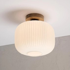 Plafonieră HARMA WOOD 1xE27/15W/230V, stejar/alb, Ø 25 cm