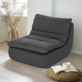 HOMCOM Fotoliu de podea din spumă, chaise-longue, fotoliu de lounge pentru living, dormitor, gri | Aosom Romania