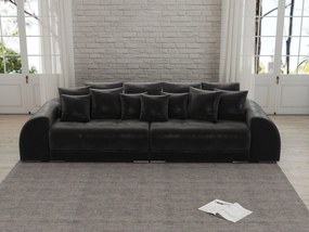 Canapea extensibilă dumonde cu 2 lăzi de depozitare si sezut confortabil din spuma high-density, Verona Madagaskar Black 310x100 cm