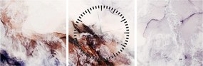 Tablou - Marmură violet N⁰1 (cu ceas) (90x30 cm)