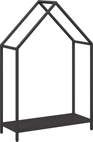 vidaXL Suport pentru lemne de foc negru Oțel laminat la rece