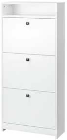 HOMCOM dulap pantofi, 3 compartimente, 60×24×132cm, alb | AOSOM RO