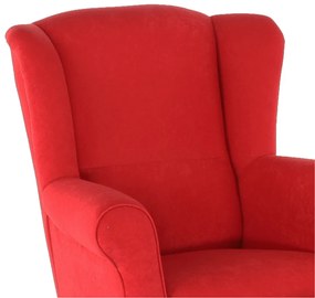 Fotoliu cu urechi cu taburete Aevo (Roșu). 772638